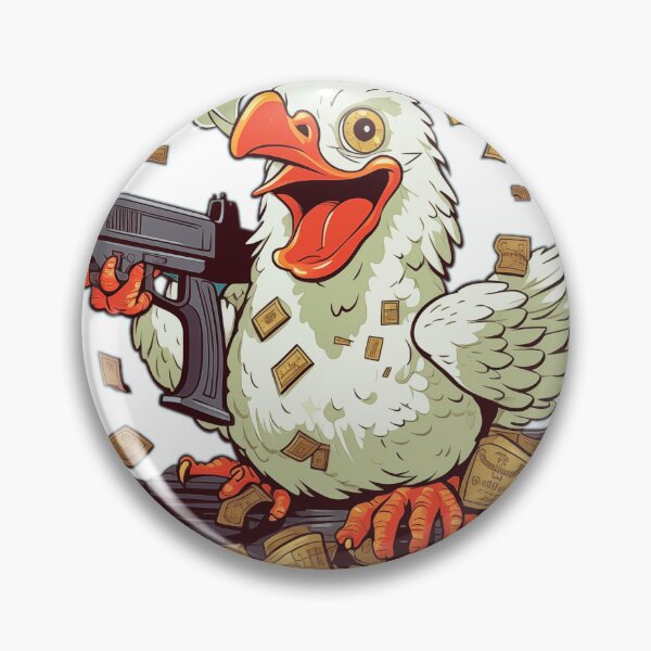 Item preview, "Cheeky Chicken Money Shoot: Cartoonish Fun and Mischief in Graphic Illustration" designed and sold by Huycao211.