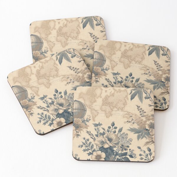 Item preview, Vintage Floral Maps Patterns designed and sold by UnrealQuake.