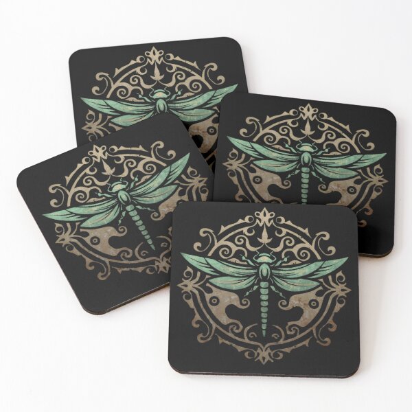 Item preview, Dragonfly Green And Gold Grunge Logo designed and sold by DragonRealms.