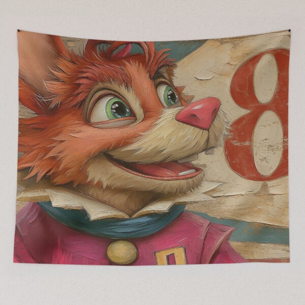 Item preview, Fox figurine with the number 8 designed and sold by Sp3ctrumOfColor.
