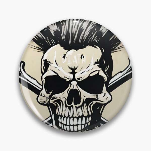 Item preview, Calavera punk rock con Mohawk designed and sold by inkArtistryfine.