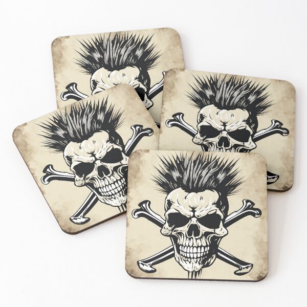 Item preview, Punk Rock Skull with Mohawk designed and sold by inkArtistryfine.
