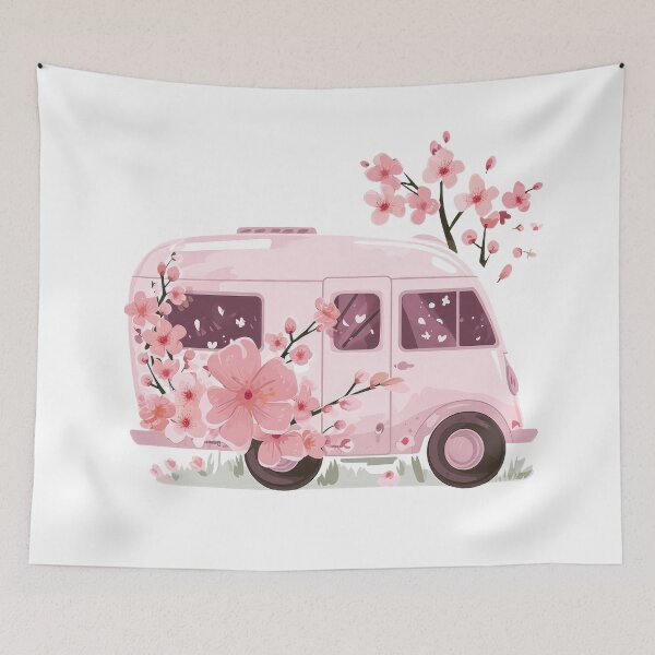 Item preview, Sakura cherry blossoms while camping designed and sold by FlowersColorful.