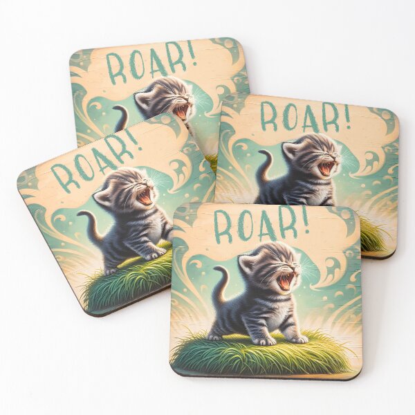 Item preview, Tiny Tabby's Mighty Roar Illustration designed and sold by inkArtistryfine.