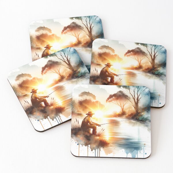 Item preview, Sunrise Fishing - Beautiful Watercolor designed and sold by DepictionDesign.