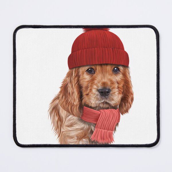 Artikelvorschau, Zeichnender Hund Englischer Cocker Spaniel mit Mütze und Schal entworfen und verkauft von bonidog.