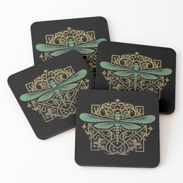 Item preview, Dragonfly Green And Gold Grunge Logo designed and sold by DragonRealms.