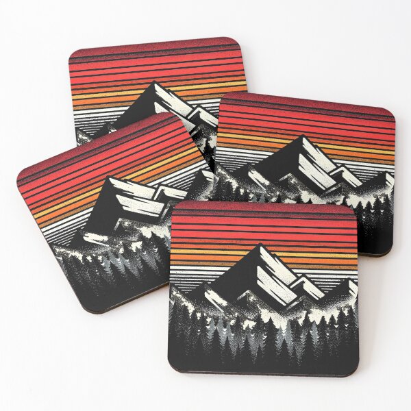 Item preview, Retro Wilderness Sunset Illustration designed and sold by inkArtistryfine.