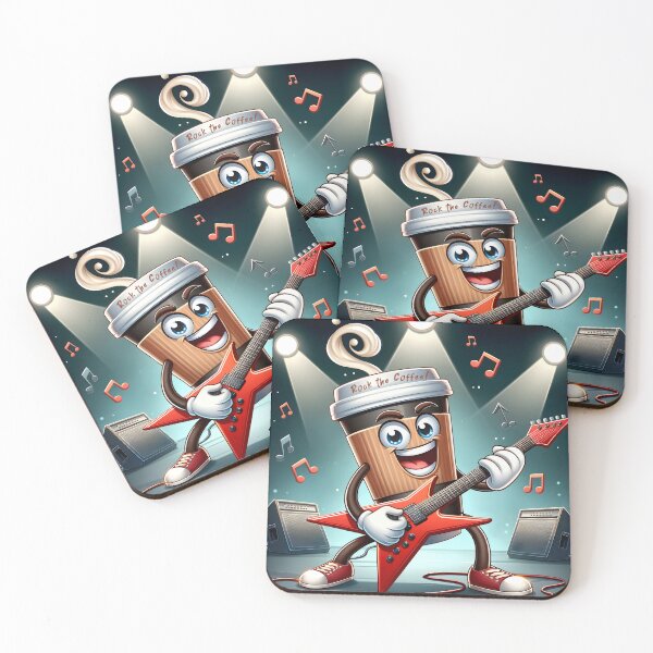 Item preview, Rockstar Coffee Cup Character Illustration designed and sold by inkArtistryfine.
