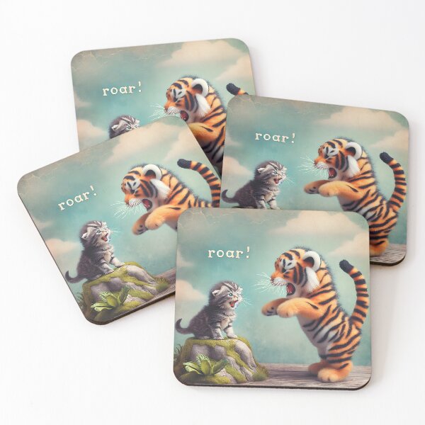 Item preview, Tiny Roar: Kitten and Tiger Friendship designed and sold by inkArtistryfine.