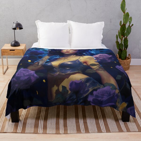 Item preview, Midnight Bloom: A Portrait Amidst Lavender Roses designed and sold by oanaunciuleanu.