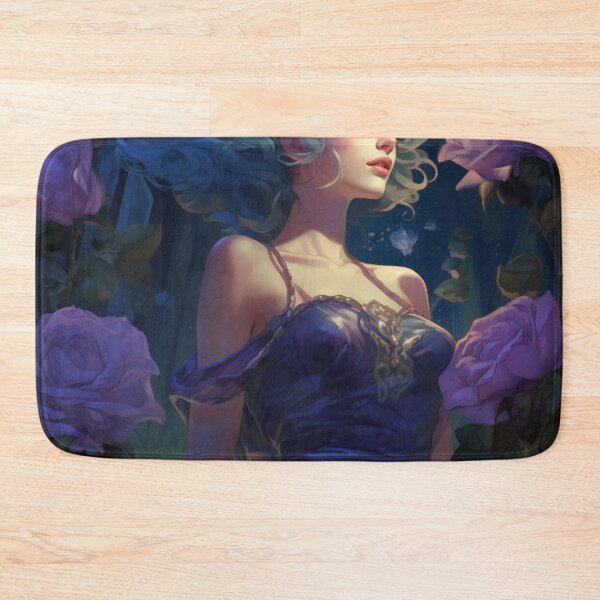 Item preview, Midnight Bloom: A Portrait Amidst Lavender Roses designed and sold by oanaunciuleanu.