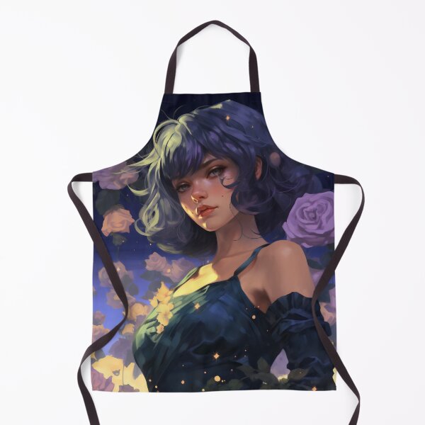 Item preview, Midnight Bloom: A Portrait Amidst Lavender Roses designed and sold by oanaunciuleanu.