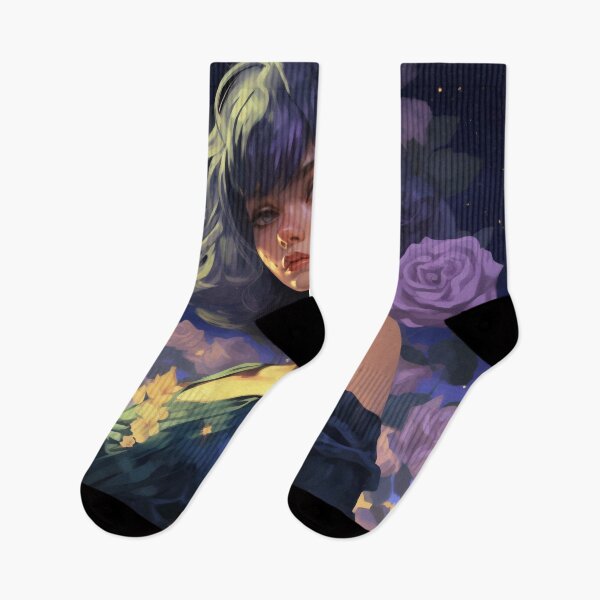 Item preview, Midnight Bloom: A Portrait Amidst Lavender Roses designed and sold by oanaunciuleanu.