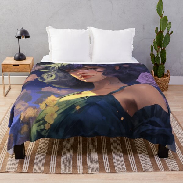 Item preview, Midnight Bloom: A Portrait Amidst Lavender Roses designed and sold by oanaunciuleanu.