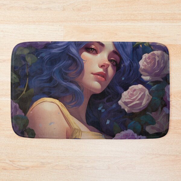 Item preview, Midnight Bloom: A Portrait Amidst Lavender Roses designed and sold by oanaunciuleanu.
