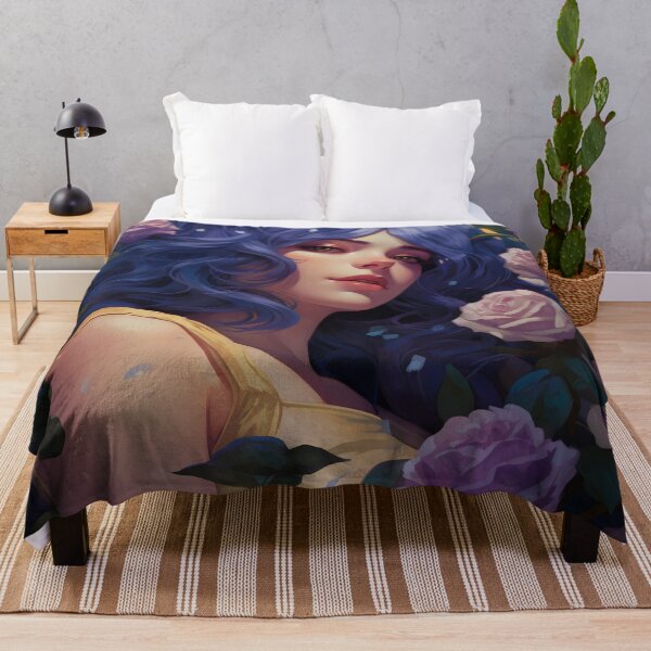Item preview, Midnight Bloom: A Portrait Amidst Lavender Roses designed and sold by oanaunciuleanu.