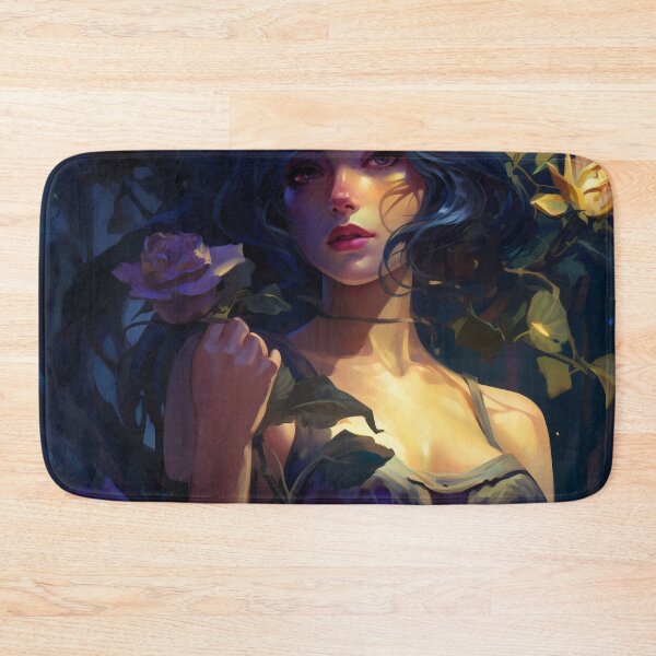 Item preview, Midnight Bloom: A Portrait Amidst Lavender Roses designed and sold by oanaunciuleanu.