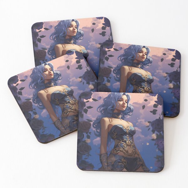 Item preview, Midnight Bloom: A Portrait Amidst Lavender Roses designed and sold by oanaunciuleanu.