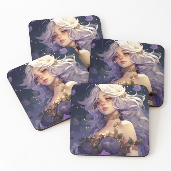 Item preview, Midnight Bloom: A Portrait Amidst Lavender Roses designed and sold by oanaunciuleanu.