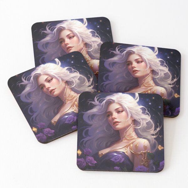 Item preview, Midnight Bloom: A Portrait Amidst Lavender Roses designed and sold by oanaunciuleanu.