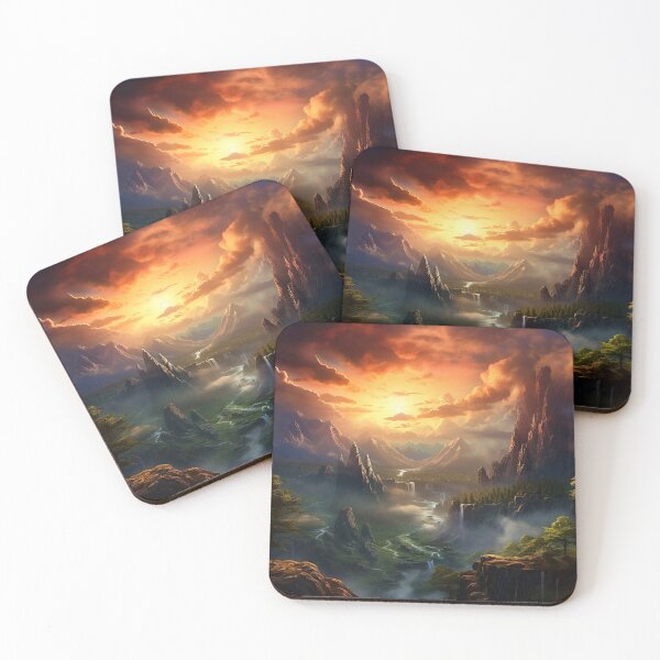 Item preview, Fantasy Landscape - Beautiful Sunset Valley designed and sold by Fantasy Masterpiece.
