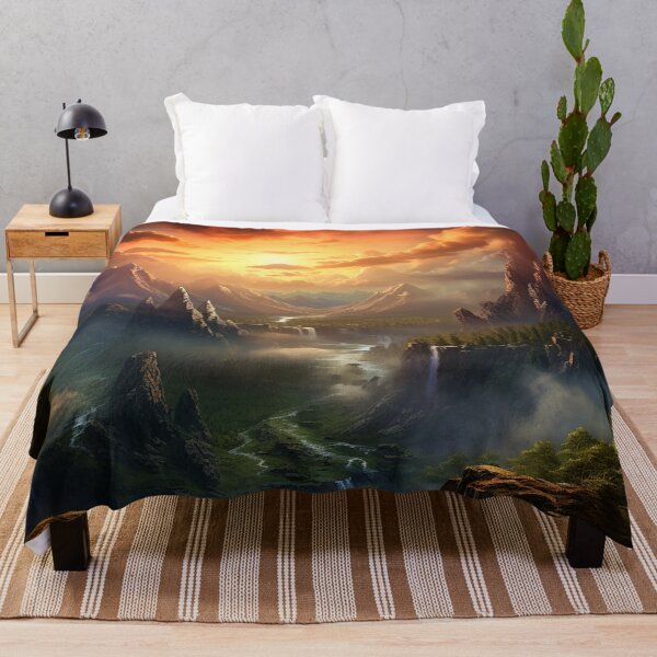 Item preview, Fantasy Landscape - Beautiful Sunset Valley designed and sold by Fantasy Masterpiece.