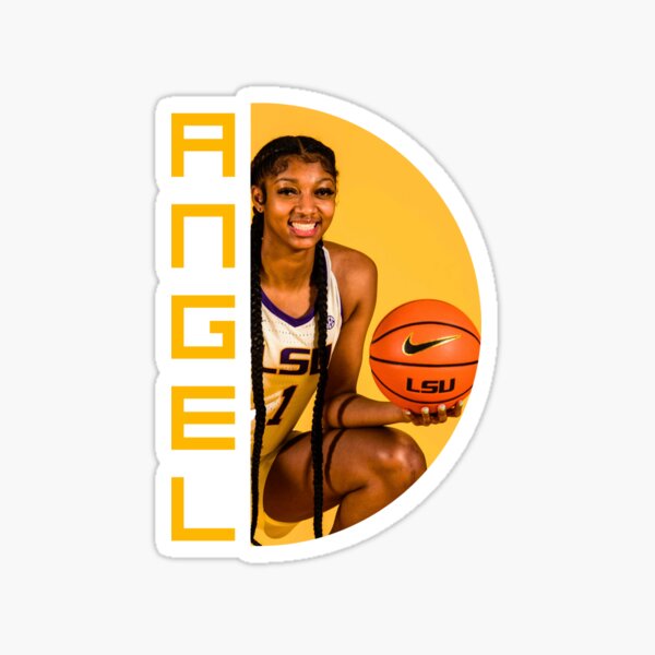 Item preview, Angelreese with a basketball | Angel Reese| ANGEL REESE |LSU Championship Girl sec, ncaaf, ncaaf, acc, illustration,african american woman  designed and sold by DeluxeLK.