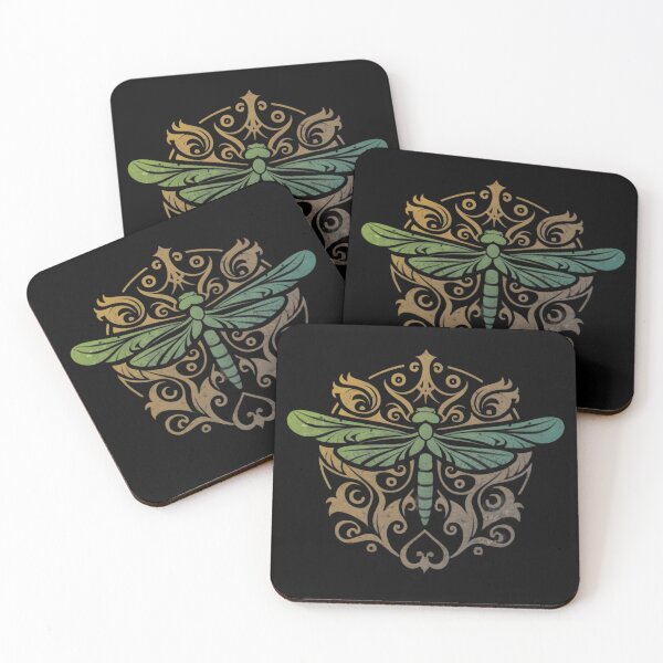 Item preview, Dragonfly Green And Gold Grunge Logo designed and sold by DragonRealms.