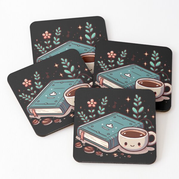 Item preview, Book and Coffee, Cute Books, Kawaii Coffee, Bookish, Book girl, Bookworm designed and sold by ShoniwDesigns.