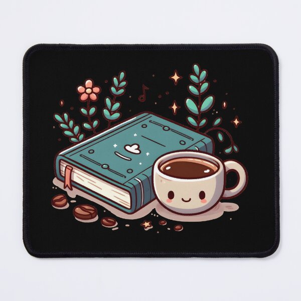 Item preview, Book and Coffee, Cute Books, Kawaii Coffee, Bookish, Book girl, Bookworm designed and sold by ShoniwDesigns.