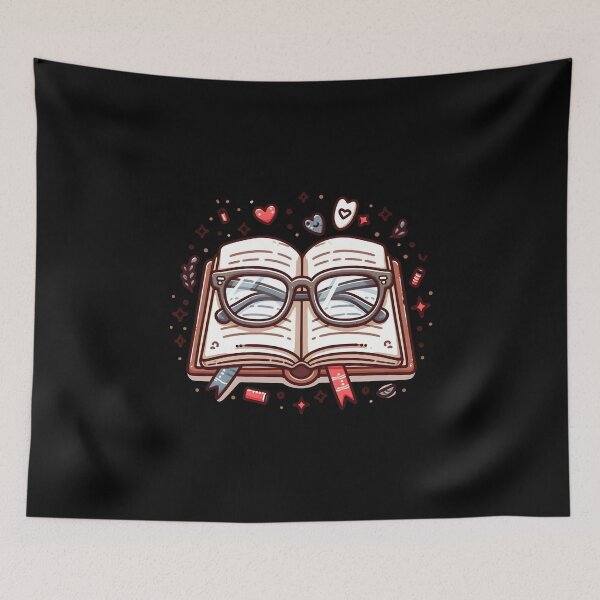 Item preview, Cute Book and Reading Glasses, Coffeeshop Vibes, Student Sticker, Bookish, Librarian, Teacher Gift designed and sold by ShoniwDesigns.