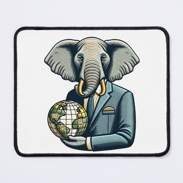 Item preview, Global Stewardship Elephant Illustration Patch designed and sold by #Adulting Central.
