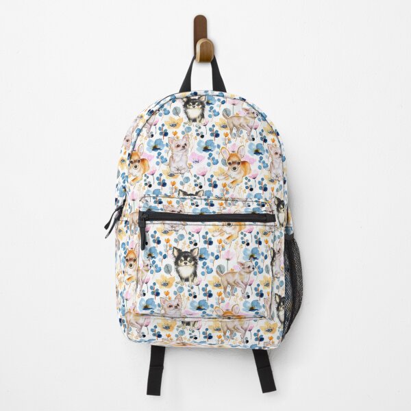 Item preview,  Chihuahua cute floral and Cosmos flower watercolor pattern DOFLO3 designed and sold by BeebooDesign.
