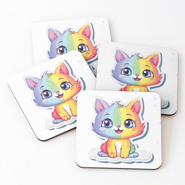 Item preview, Cute rainbow kitty art designed and sold by Artifines.