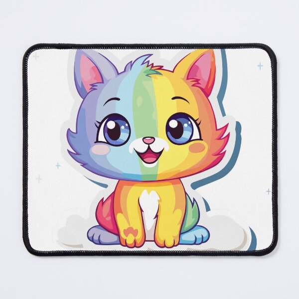 Item preview, Cute rainbow kitty art designed and sold by Artifines.