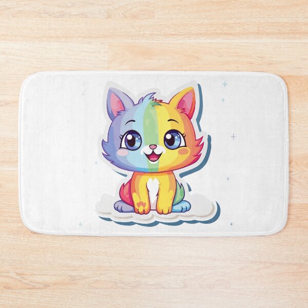 Item preview, Cute rainbow kitty art designed and sold by Artifines.