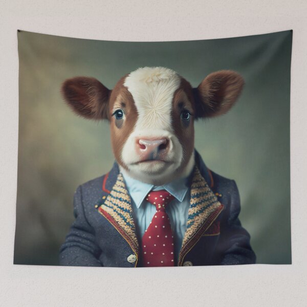 Item preview, Cow - Dressed Cute Animals - Baby Animal Portrait designed and sold by 123animals.