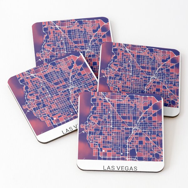 Item preview, Las Vegas Nevada Named City Map - Red-Blue Duotone designed and sold by StylishStacks.