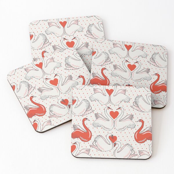 Item preview, Valentine's Day Swans in Love Pattern designed and sold by THE PRINTED SQUARE STUDIO.