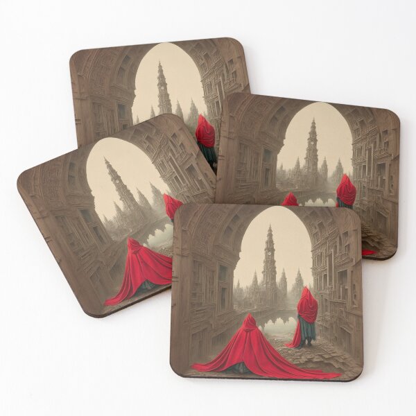 Item preview, two Red Hoods in the Arch of the Old Town, looking at the Clock Tower designed and sold by Fantasymachine.