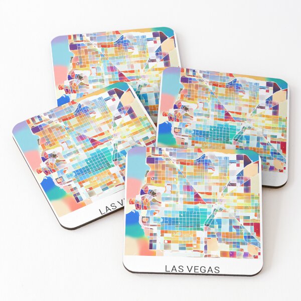 Item preview, Las Vegas Nevada Named City Map - Tropical Rainbow Scheme designed and sold by StylishStacks.
