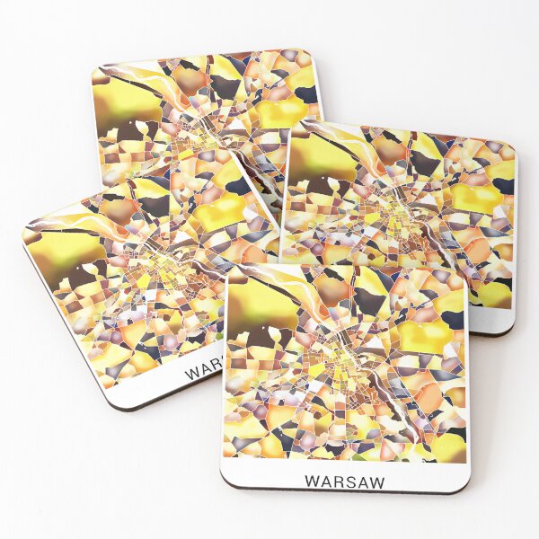 Item preview, Warsaw Poland Named City Map - Golden Yellow designed and sold by StylishStacks.