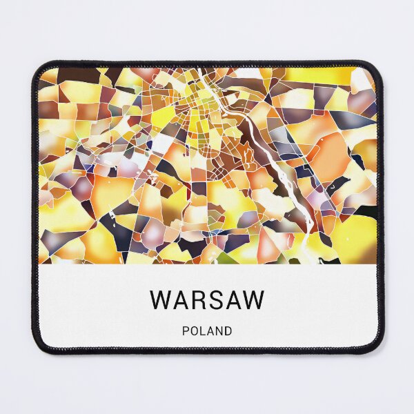 Item preview, Warsaw Poland Named City Map - Golden Yellow designed and sold by StylishStacks.