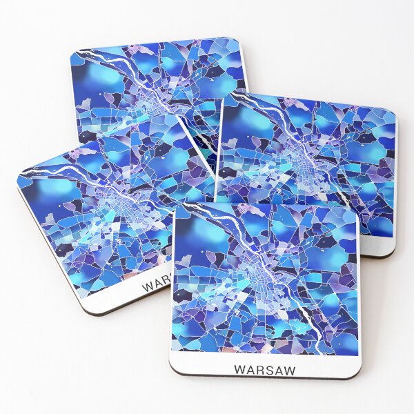 Item preview, Warsaw Poland Named City Map - Marine Blue designed and sold by StylishStacks.