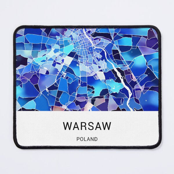 Item preview, Warsaw Poland Named City Map - Marine Blue designed and sold by StylishStacks.