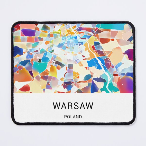Item preview, Warsaw Poland Named City Map - Tropical Rainbow Scheme designed and sold by StylishStacks.