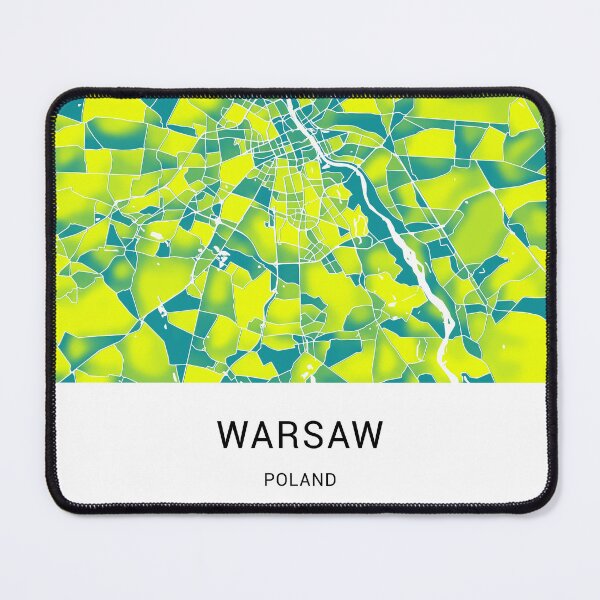 Item preview, Warsaw Poland Named City Map - Green-Yellow Duotone designed and sold by StylishStacks.
