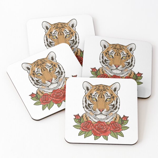 Item preview, Siberian Tiger with roses designed and sold by Bananobanini.