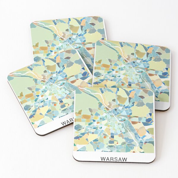 Item preview, Warsaw Poland Named City Map - Pastel Color Scheme designed and sold by StylishStacks.